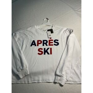 Grayson Threads White "APRES SKI" Long Sleeve Sweatshirt‎ Pullover XL